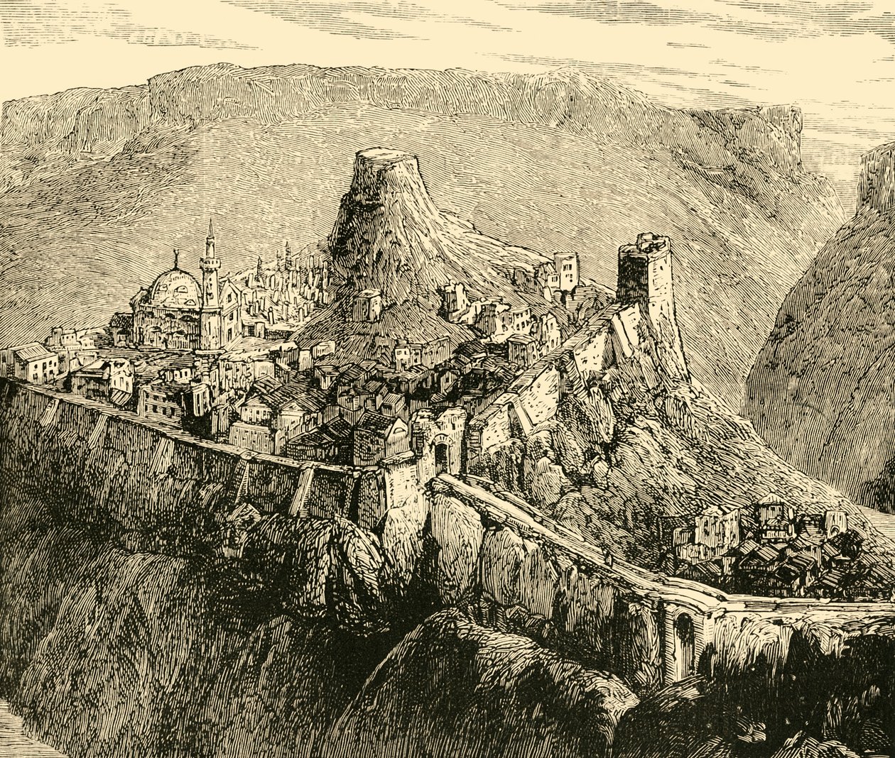 Bulgarian muinaisten kuninkaiden linnoitus ja palatsi Tirnovassa, 1890. tekijältä Unbekannt