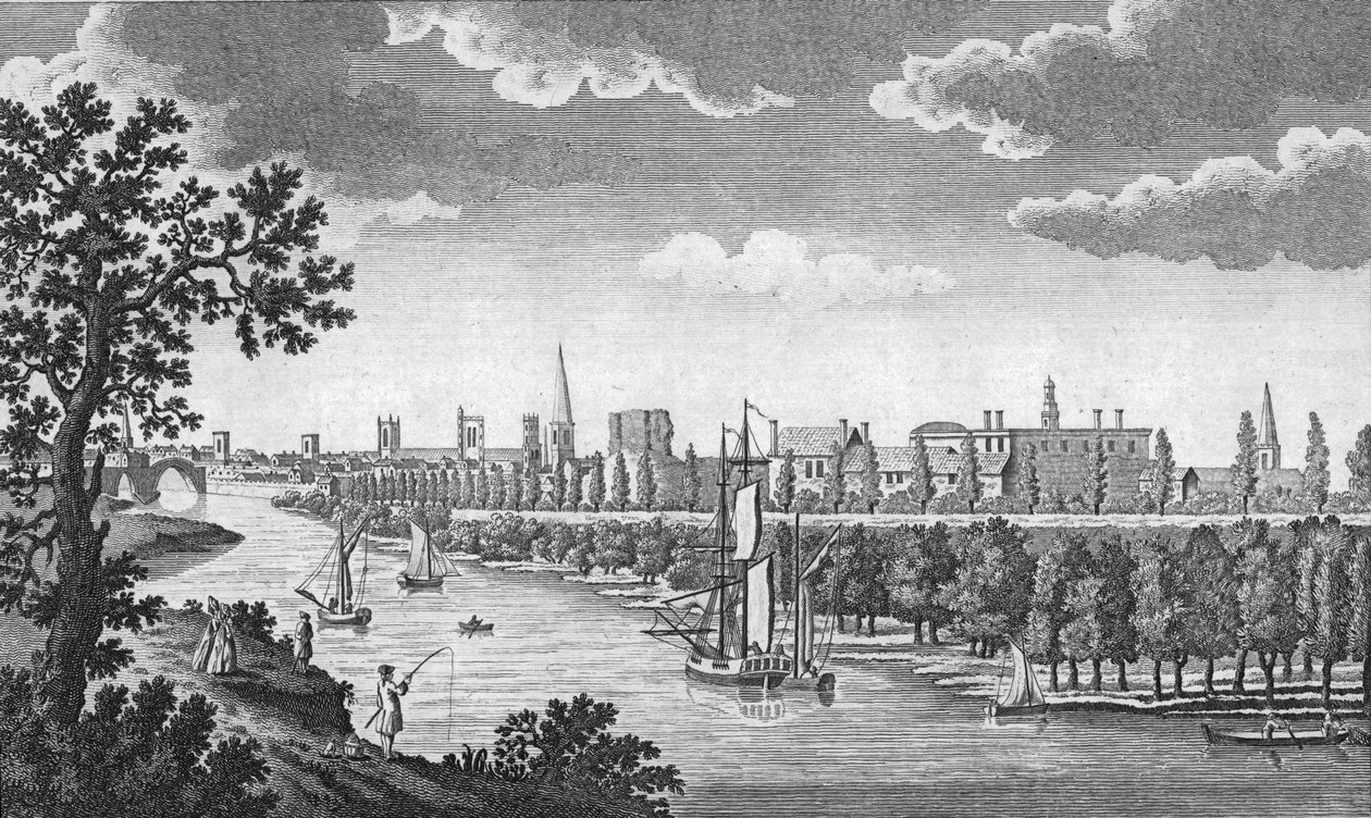 Yorkin kaupunki ja Ouse-joki, Yorkshire, n. 1776 tekijältä Unbekannt