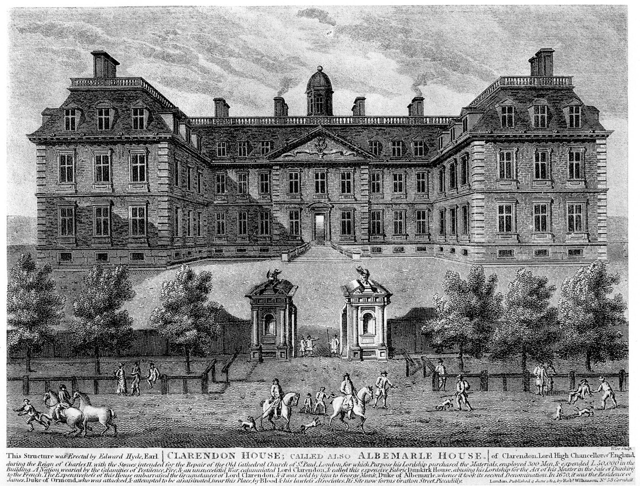 Clarendon House, Piccadilly, 1600-luku, 1908 tekijältä Unbekannt