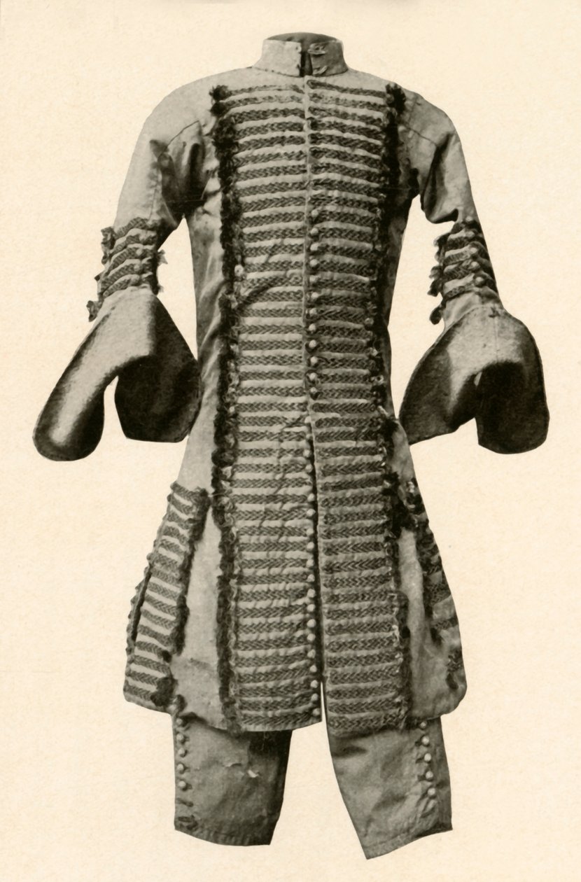 Takki ja ratsastushousut silkkiä, koristeltu hienolla punoksella, c1680, 1937. tekijältä Unbekannt
