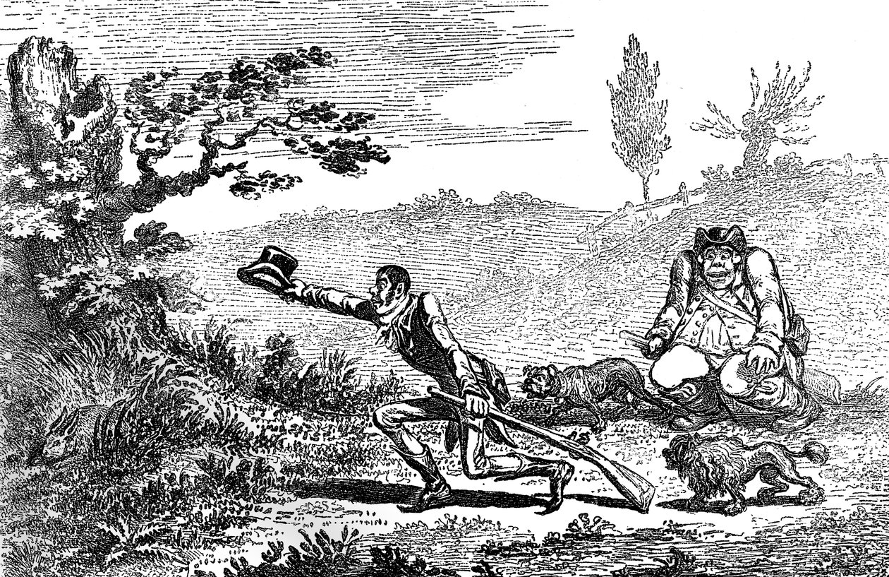 Cockney-urheilijat löytävät jäniksen, 1800 tekijältä Unbekannt