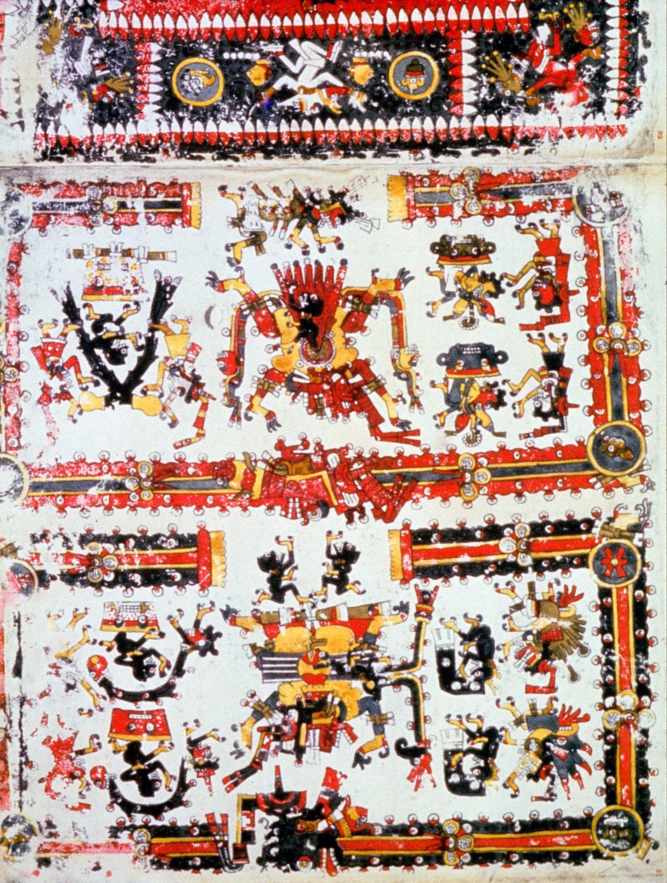 Codex Borgianus, joka näyttää kohtaavia jumalia, Mixtec, esikolumbiaaninen Meksiko, 1100-1500-luku tekijältä Unbekannt