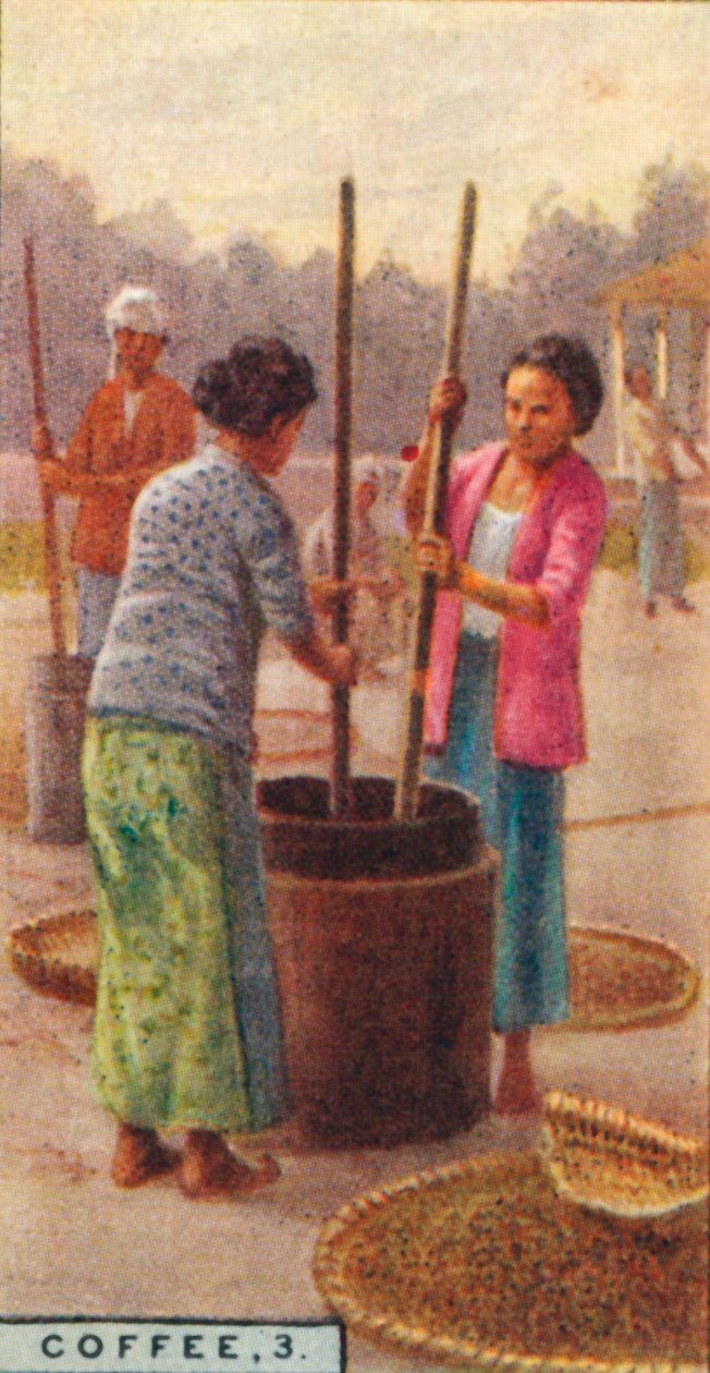 Kahvi, 3. Hulling the Beans, Java, 1928 tekijältä Unbekannt