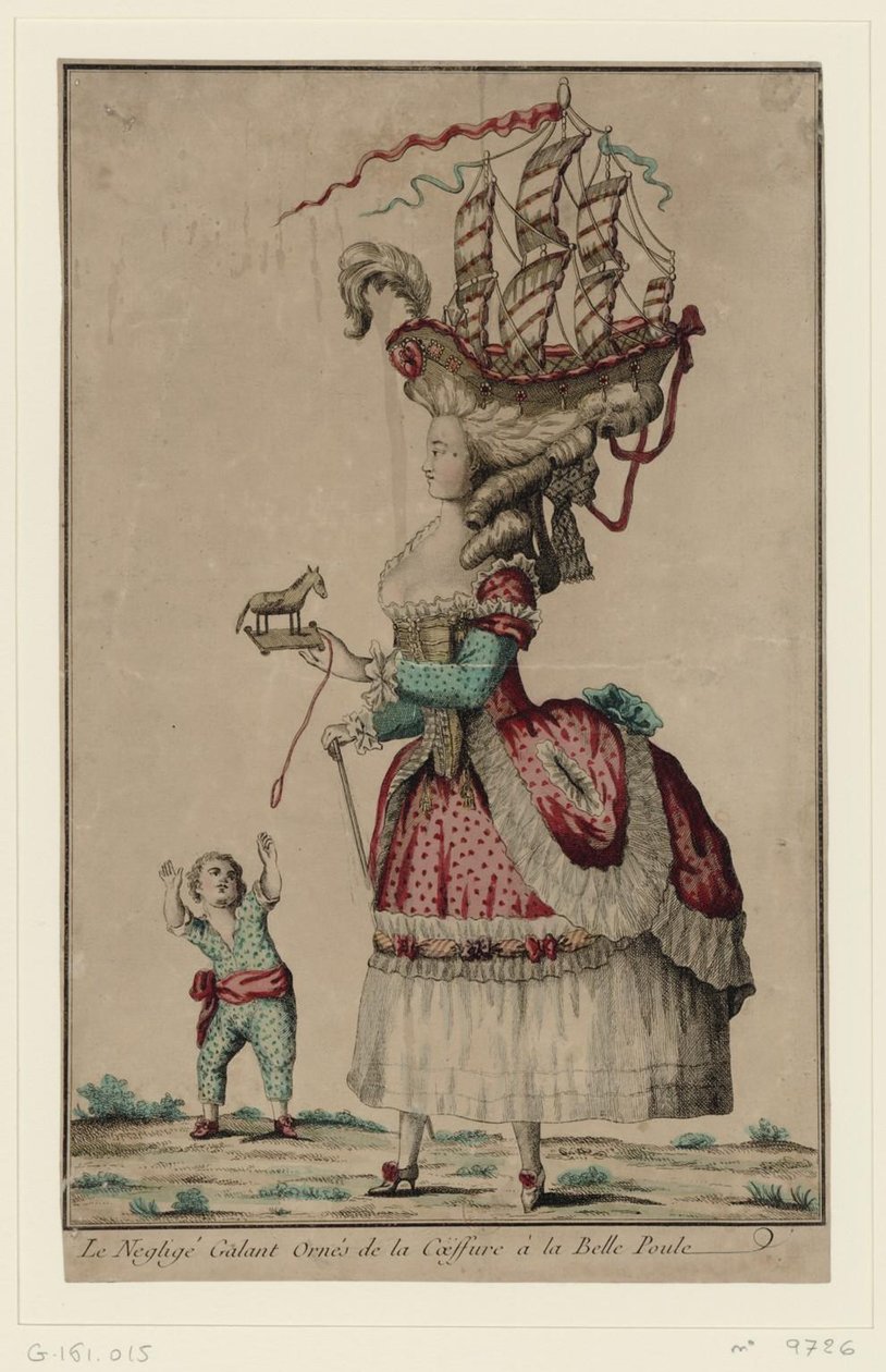 Hiustyyli Belle-Poulessa, 1778 tekijältä Unbekannt