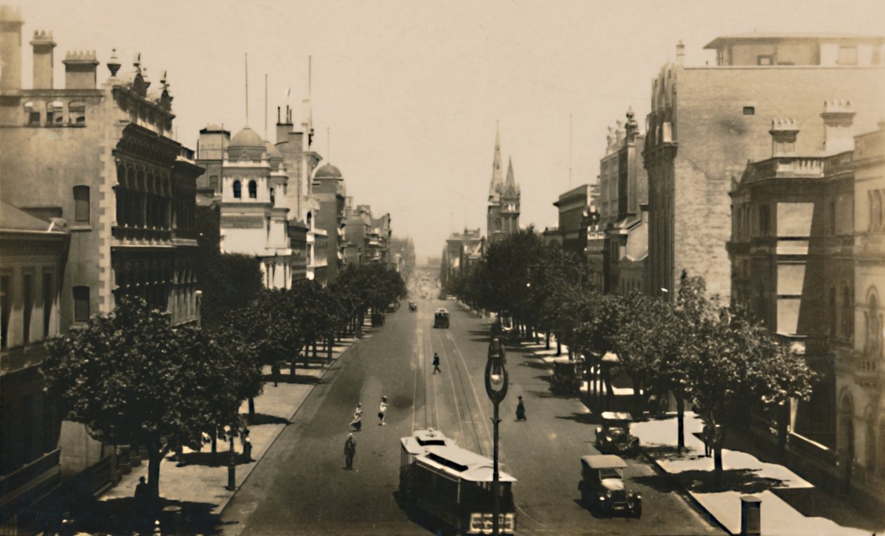 Collins Street, Melbourne, Australia, 1920-luku. tekijältä Unbekannt