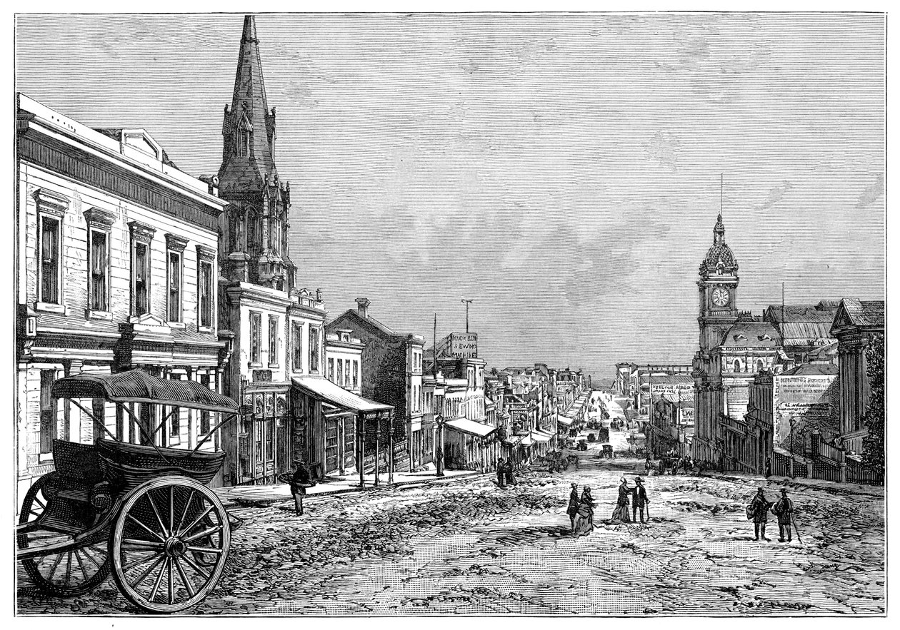 Collins Street, Melbourne, Victoria, Australia, 1800-luku tekijältä Unbekannt