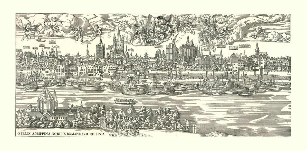 Köln Reinin rannalla vuonna 1530. tekijältä Unbekannt