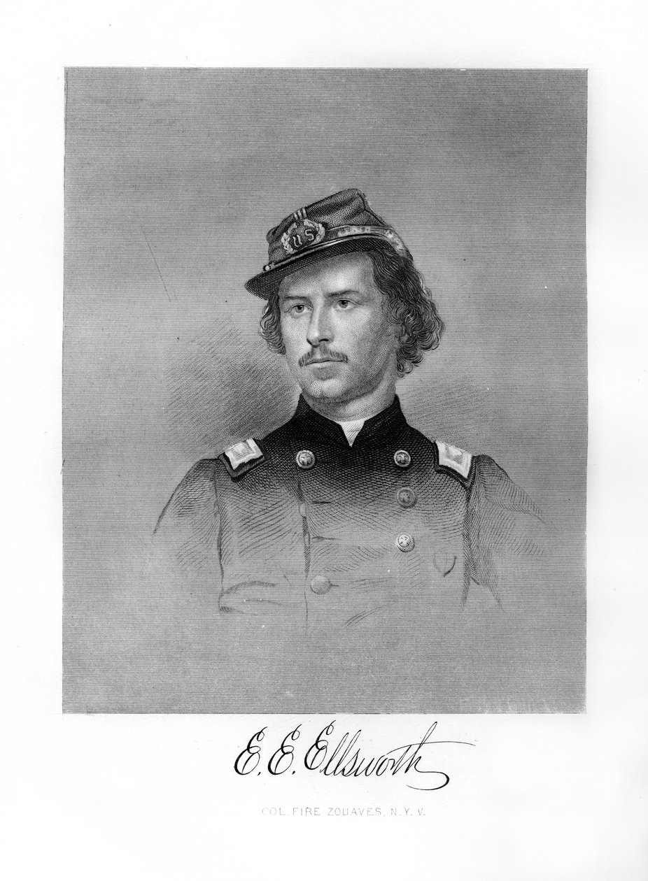 Eversti Ephraim Elmer Ellsworth, amerikkalainen sotilas, 1872 tekijältä Unbekannt