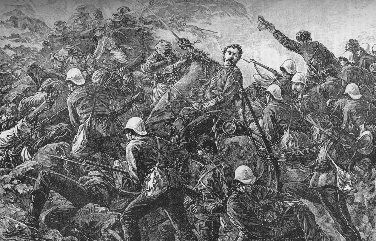 Eversti Galbraith Maiwandin taistelussa vuonna 1880 tekijältä Unbekannt