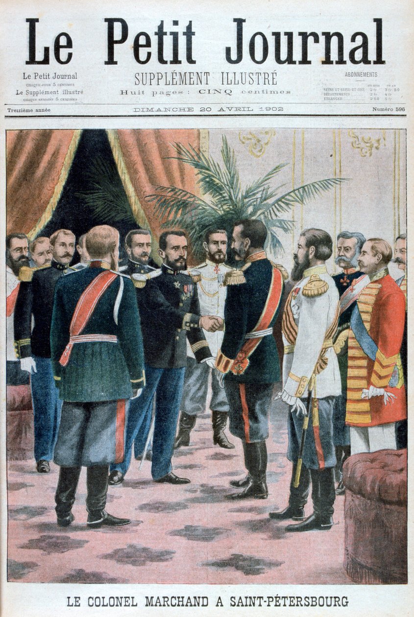 Eversti Jean-Baptiste Marchand Pietarissa, Venäjällä, 1902 tekijältä Unbekannt