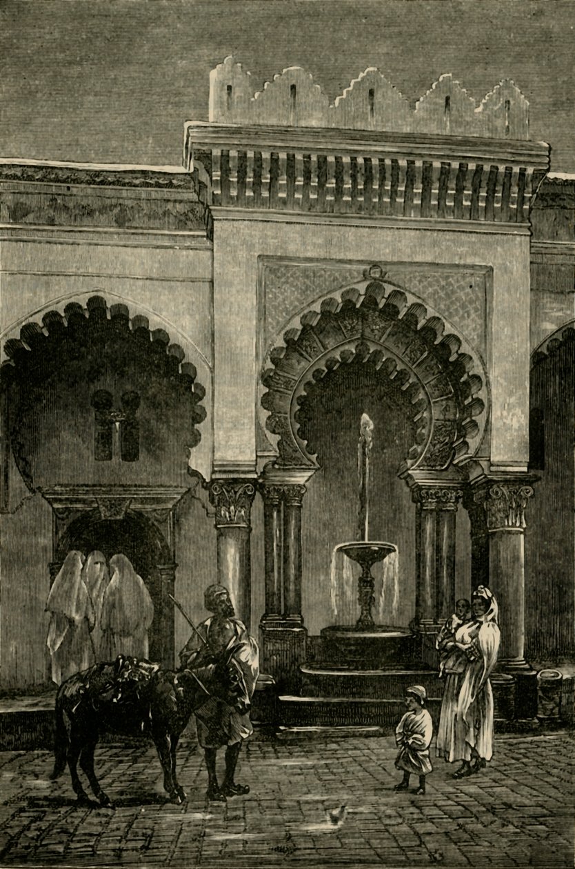 Djamaa-El-Kebirin moskeijan pylväikkö, Alger, 1890. tekijältä Unbekannt