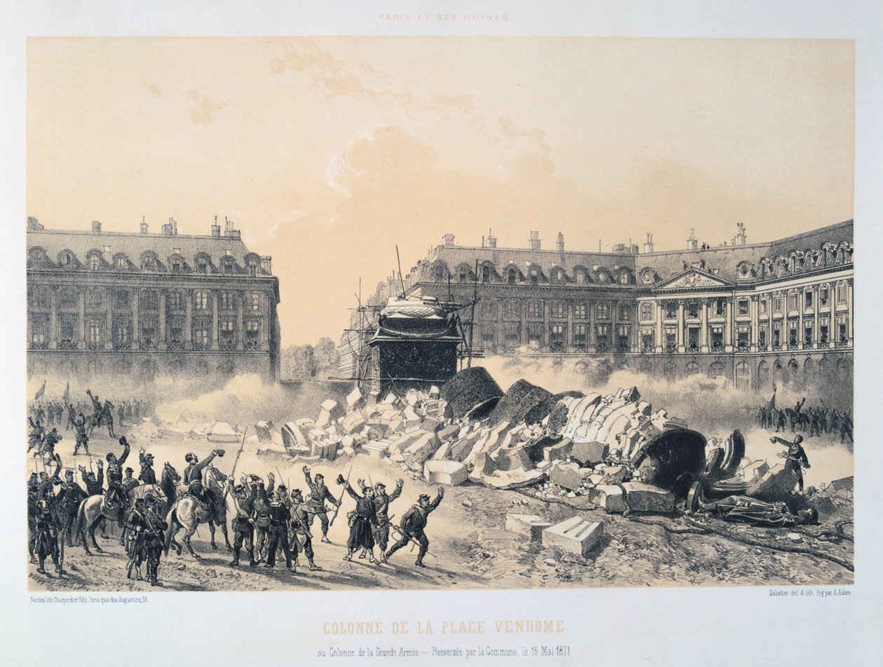 Pylväs Place Vendomessa, Pariisin kommuunissa, 16. toukokuuta 1871. tekijältä Unbekannt