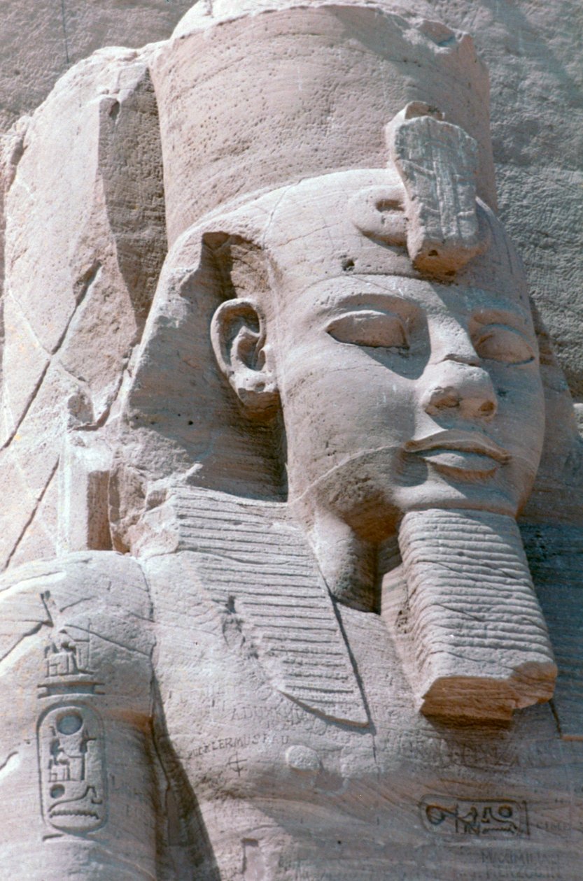 Ramses II:n kolossaalinen patsas, Abu Simbelin temppeli, Egypti, 1200-luku eKr. tekijältä Unbekannt