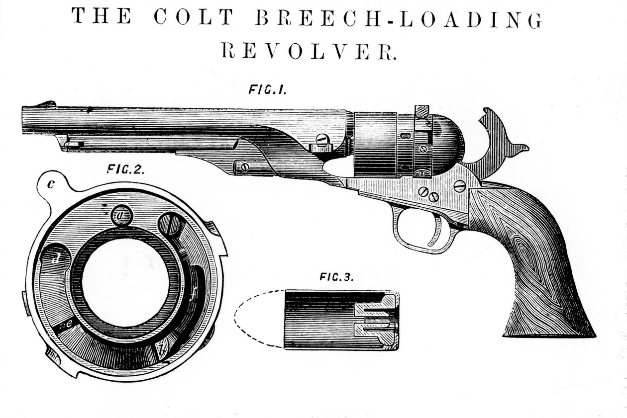 Colt Frontier revolveri, keksi Samuel Colt 1814-62, c1850 tekijältä Unbekannt