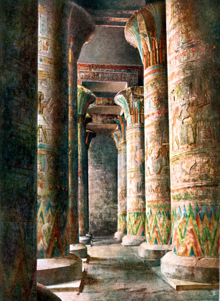 Pylväät, Horuksen temppeli, Edfu, Egypti, 1900-luku tekijältä Unbekannt