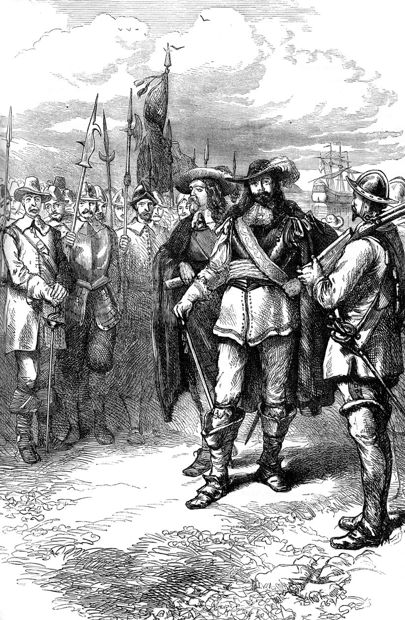Komissaarien maihinnousu Bostoniin, 1600-luku 1880 tekijältä Unbekannt