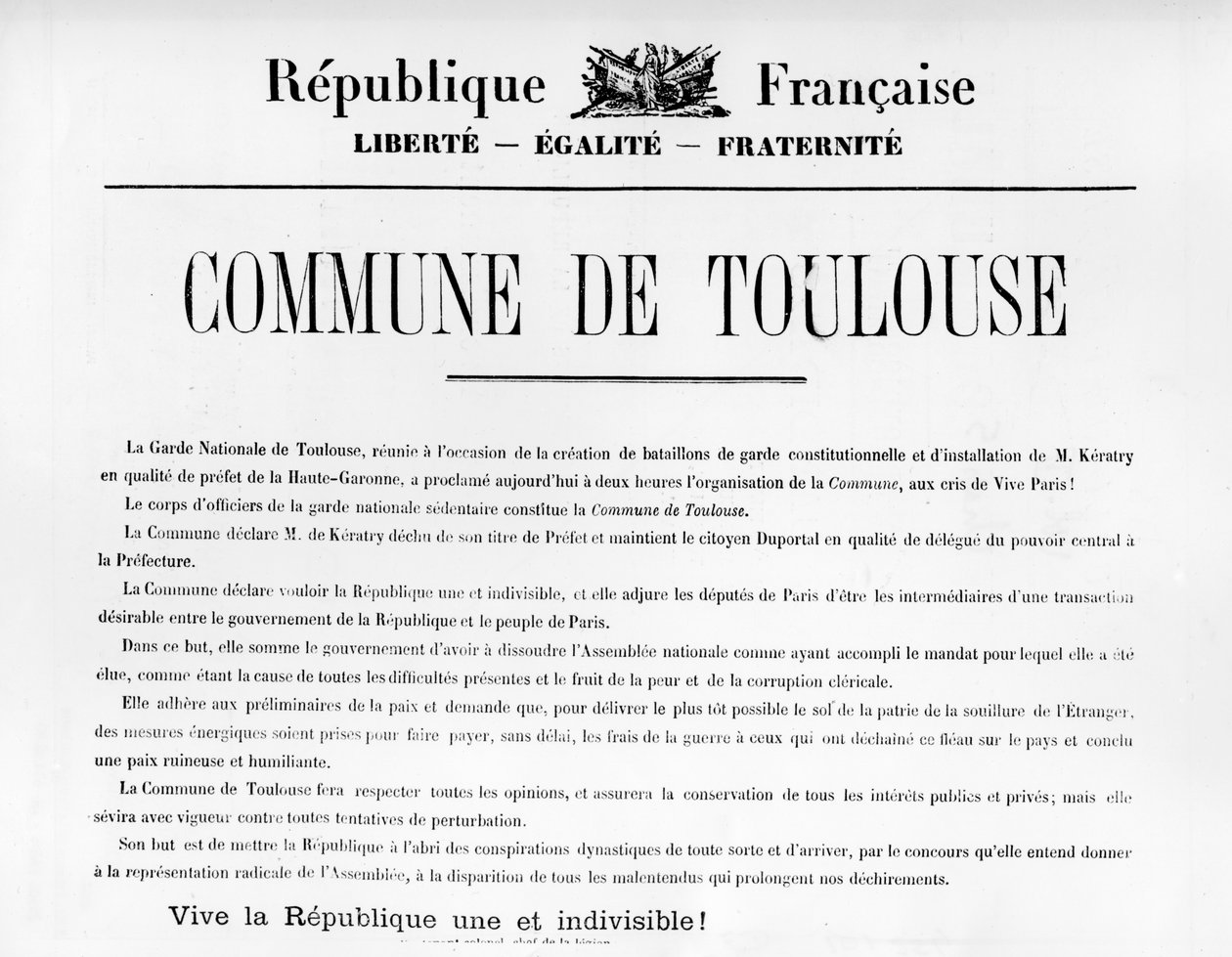 Commune de Toulouse, Pariisin kommuunin ranskalaisista poliittisista julisteista tekijältä Unbekannt