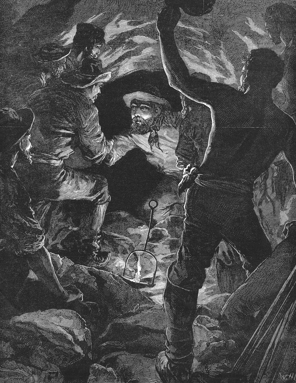 Pyhän Gotthardin tunnelin valmistuminen Alppien alla, 1880 tekijältä Unbekannt