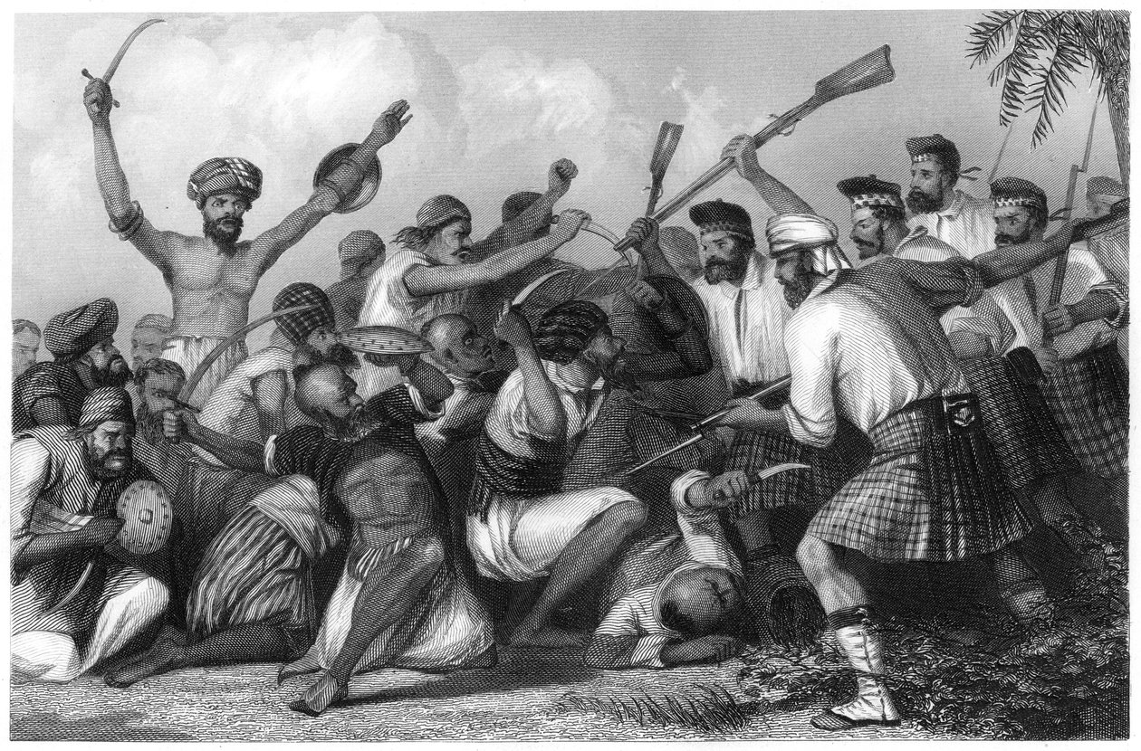 Konflikti ghazeen kanssa ennen Bareillyä, 6. toukokuuta 1858, c1860 tekijältä Unbekannt