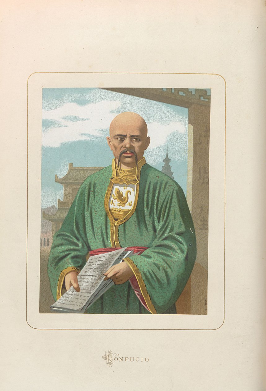 Konfutse. Lähettäjä: Juan Landan kaikkien aikojen kuuluisat miehet ja naiset, 1875-1877. tekijältä Unbekannt