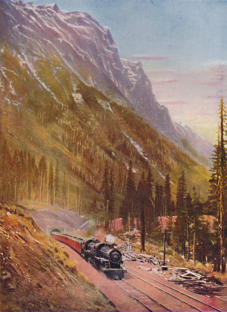 Connaught-tunneli Selkirk-vuorilla. Kanadan Tyynenmeren rautatie, 1926 tekijältä Unbekannt