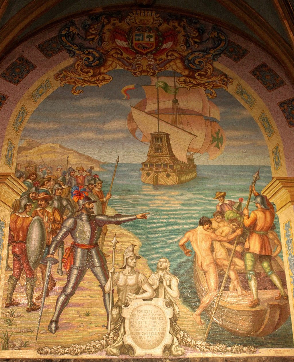 Francisco Pizarro Perun valloitus tekijältä Unbekannt