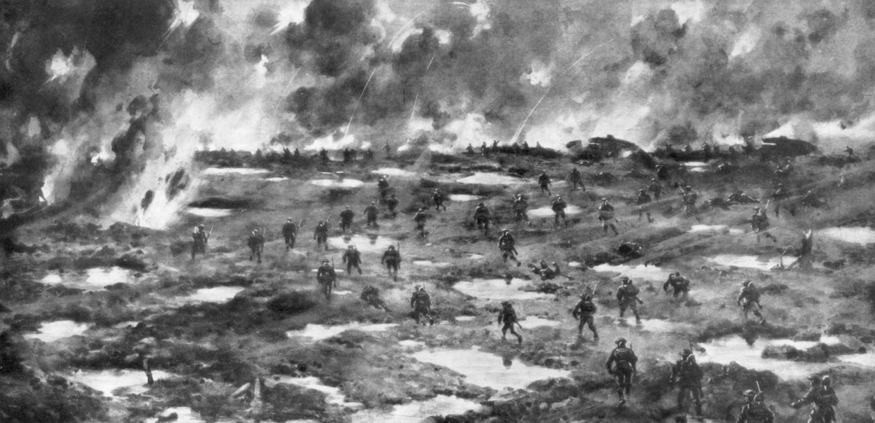 Wytschaete-Messinesin harjanteen valloitus, Belgia, ensimmäinen maailmansota, 7. kesäkuuta 1917 tekijältä Unbekannt