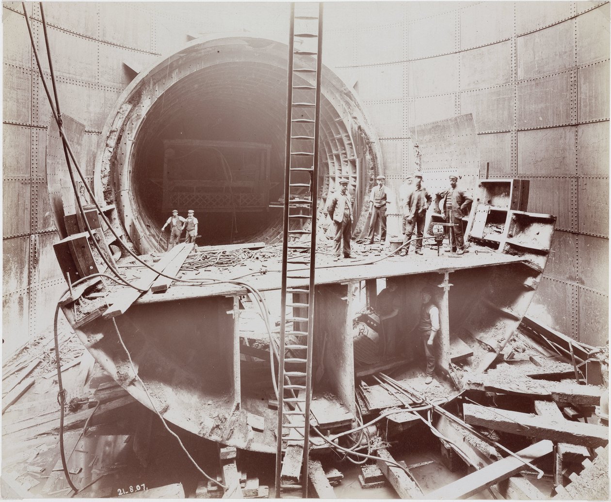 Rakentaminen, tunnelit Rotherhithe-tunnelin rakentaminen, Lontoo tekijältä Unbekannt