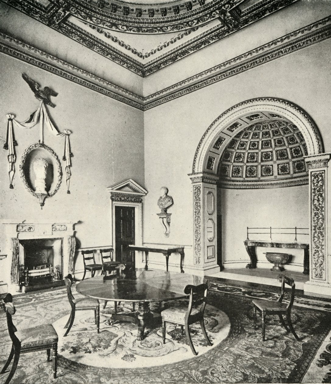 Kontrastit sisätilat: Palladian - The Dining-Room, Holkham, Norfolk, William Kent, Regency tekijältä Unbekannt