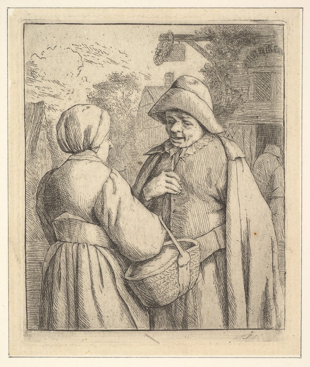 Keskustelu kadulla, 1610-85. tekijältä Unbekannt