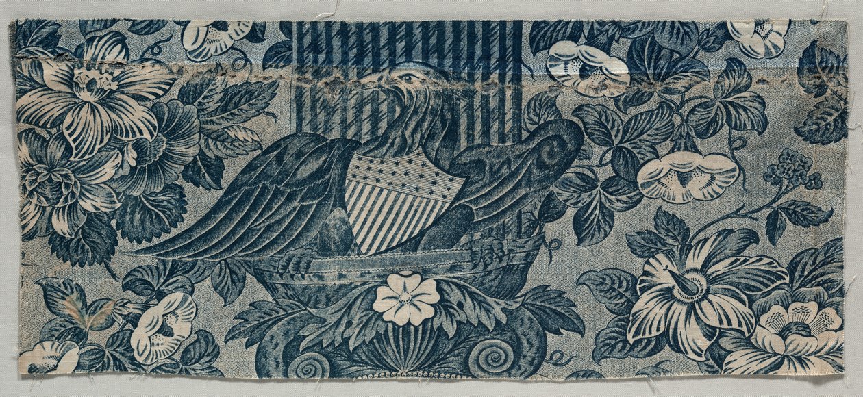 Kuparipainettu puuvillafragmentti American Eaglella, 1830 - 1840. tekijältä Unbekannt