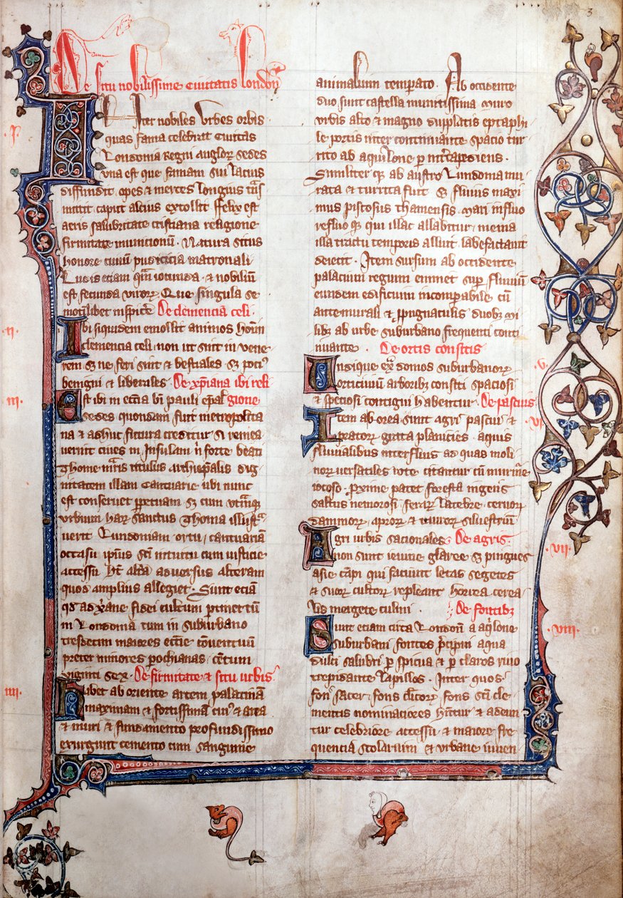Kopio William Fitzstephenin kuvauksesta Lontoosta 1300-luvulla tekijältä Unbekannt