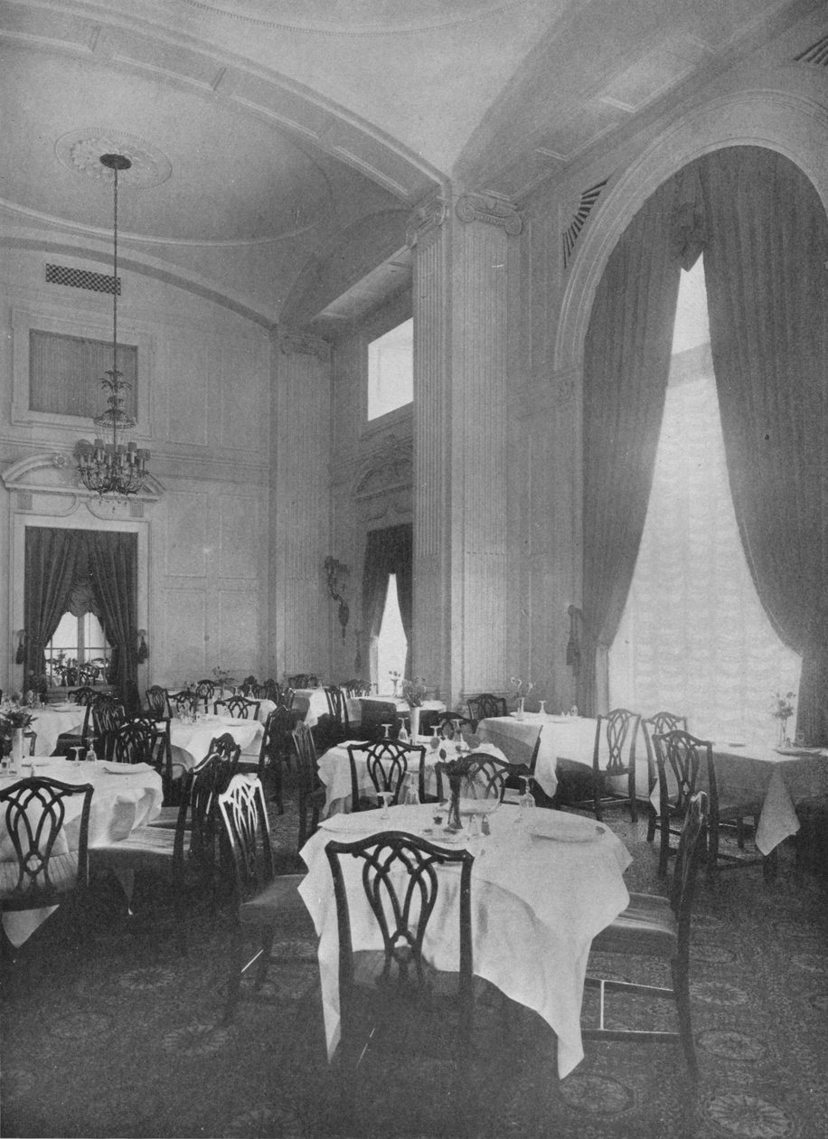 Pääruokasalin kulmassa hienoja siirtomaa-ajan yksityiskohtia, Roosevelt Hotel, New York City, 1924 tekijältä Unbekannt