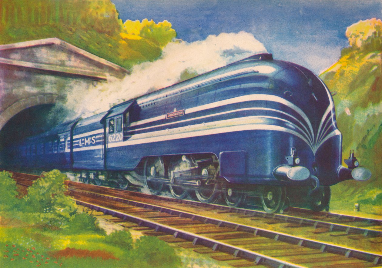Coronation Scot, L.M.S., lähtemässä Watfordin tunnelista, 1940 tekijältä Unbekannt