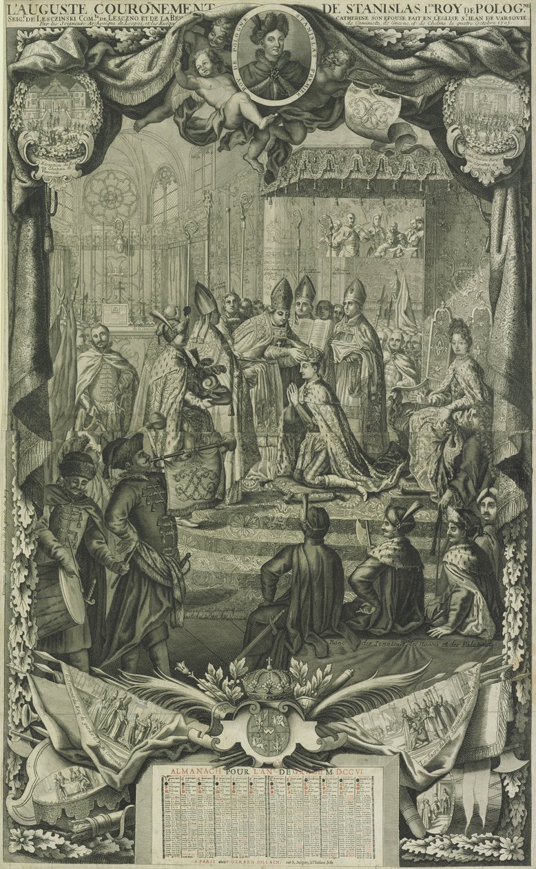 Stanislaw I Leszczynskin kruunaus 1705, 1706 tekijältä Unbekannt