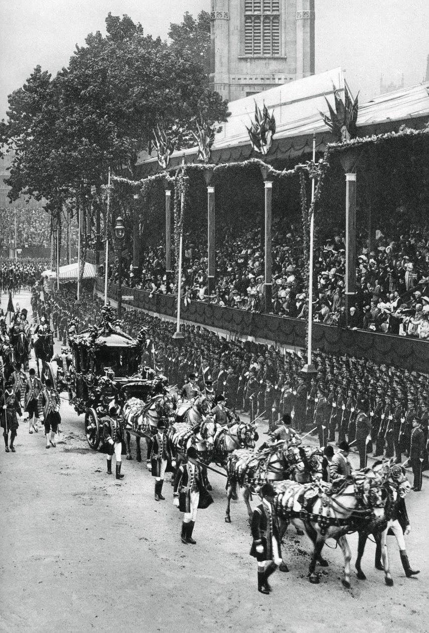 George V:n ja kuningatar Maryn kruunauskulkue lähellä Westminster Abbeyta, 22. kesäkuuta 1911, 1937 tekijältä Unbekannt