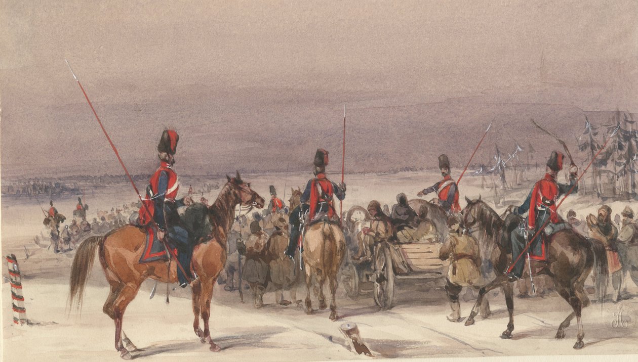 Karkotettuja saattaneet kasakat, 1831 tekijältä Unbekannt