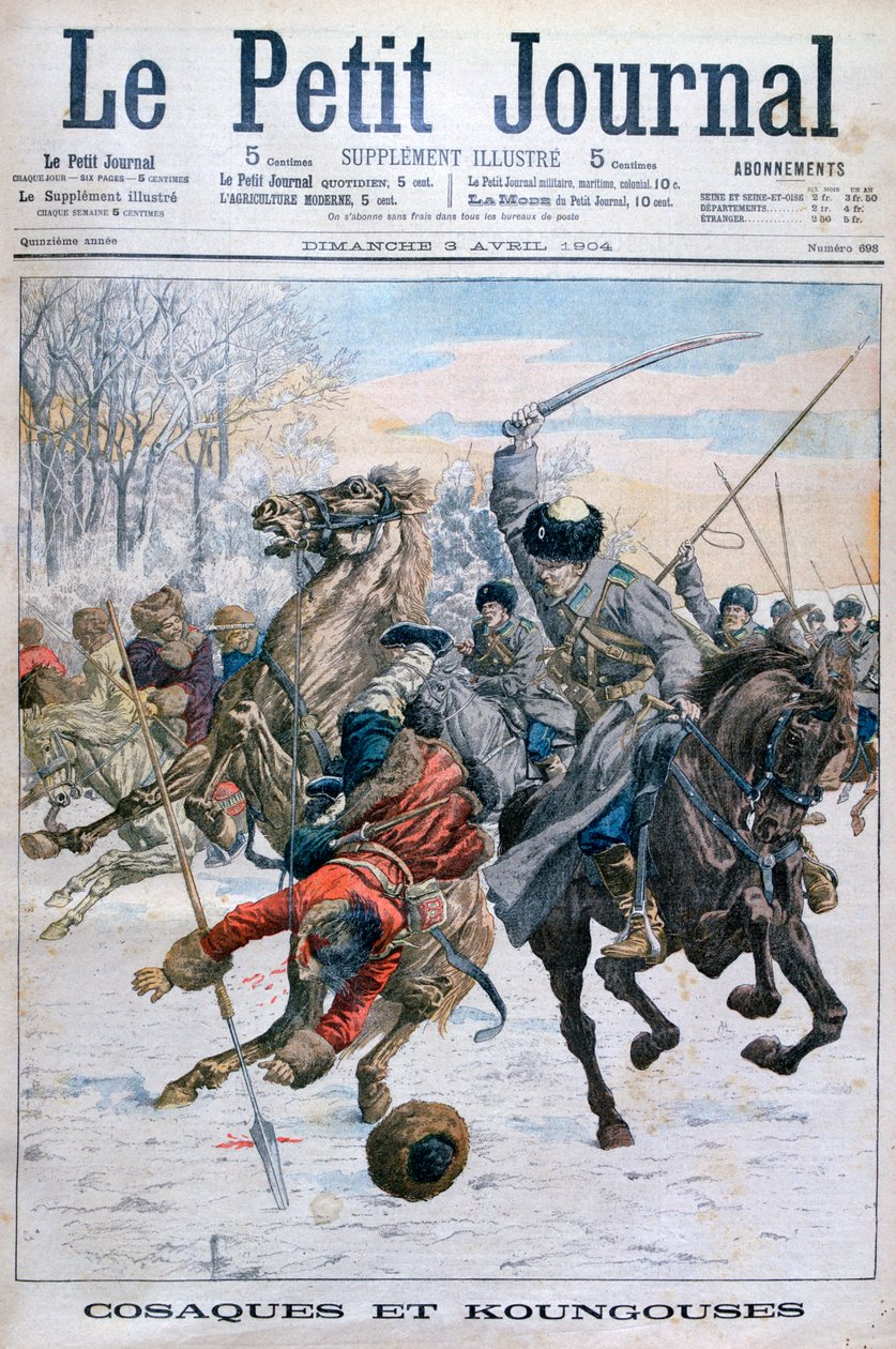 Kasakat taistelevat Manchusta vastaan, Venäjän ja Japanin sota, 1904 tekijältä Unbekannt