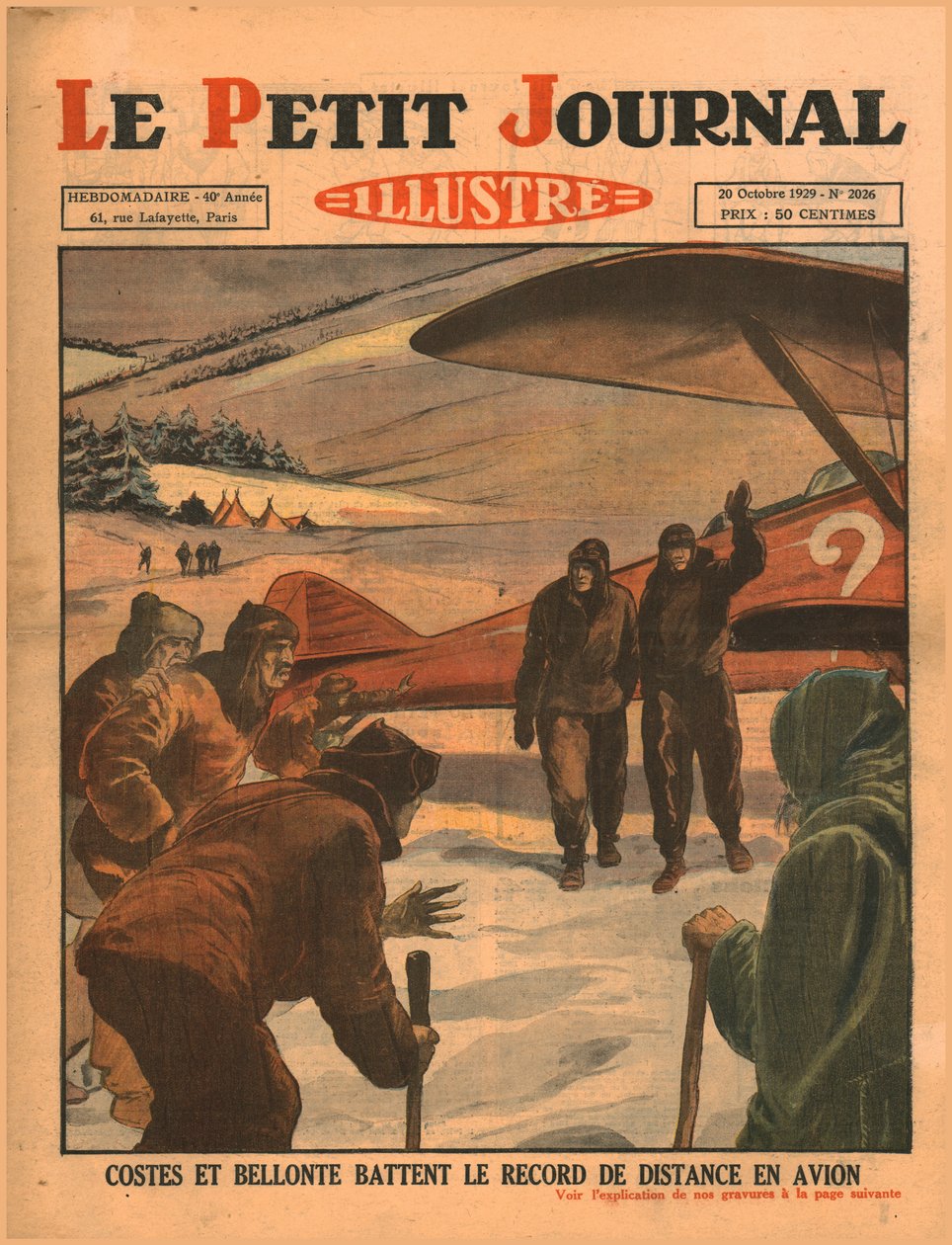 Costes ja Bellonte voittivat lentomatkaennätyksen, 1929. tekijältä Unbekannt