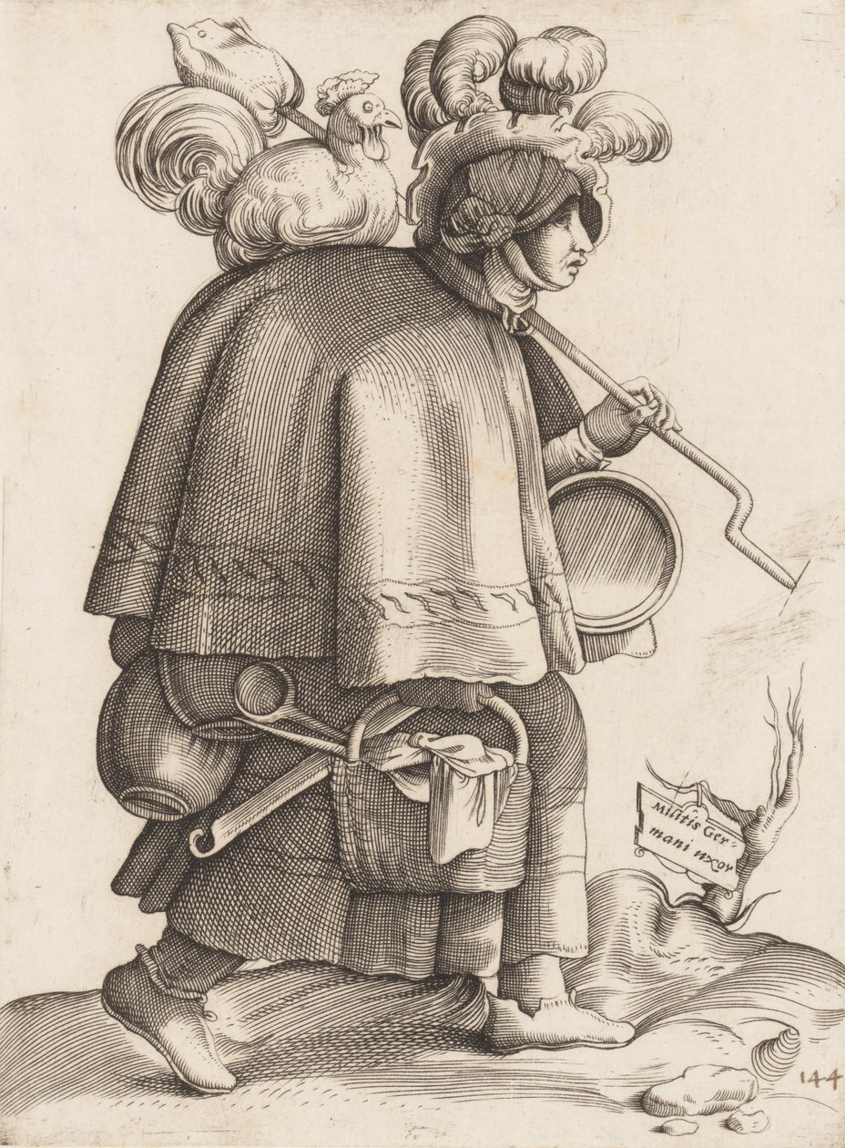 Pukulevy: Soturin vaimo Saksasta, n. 1558-70. tekijältä Unbekannt
