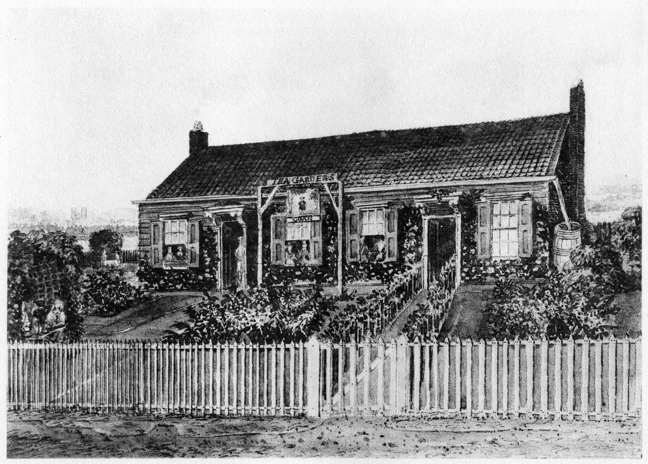 Mökit Eaton Squaren paikalla Lontoossa, 1800-luvun alussa 1907 tekijältä Unbekannt