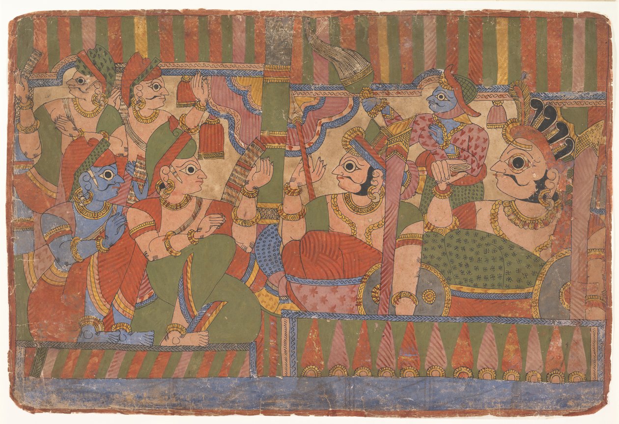 Sankarien neuvosto... hajallaan olevasta Mahabharatasta Mahabharatan suurista jälkeläisistä, n. 1800. tekijältä Unbekannt