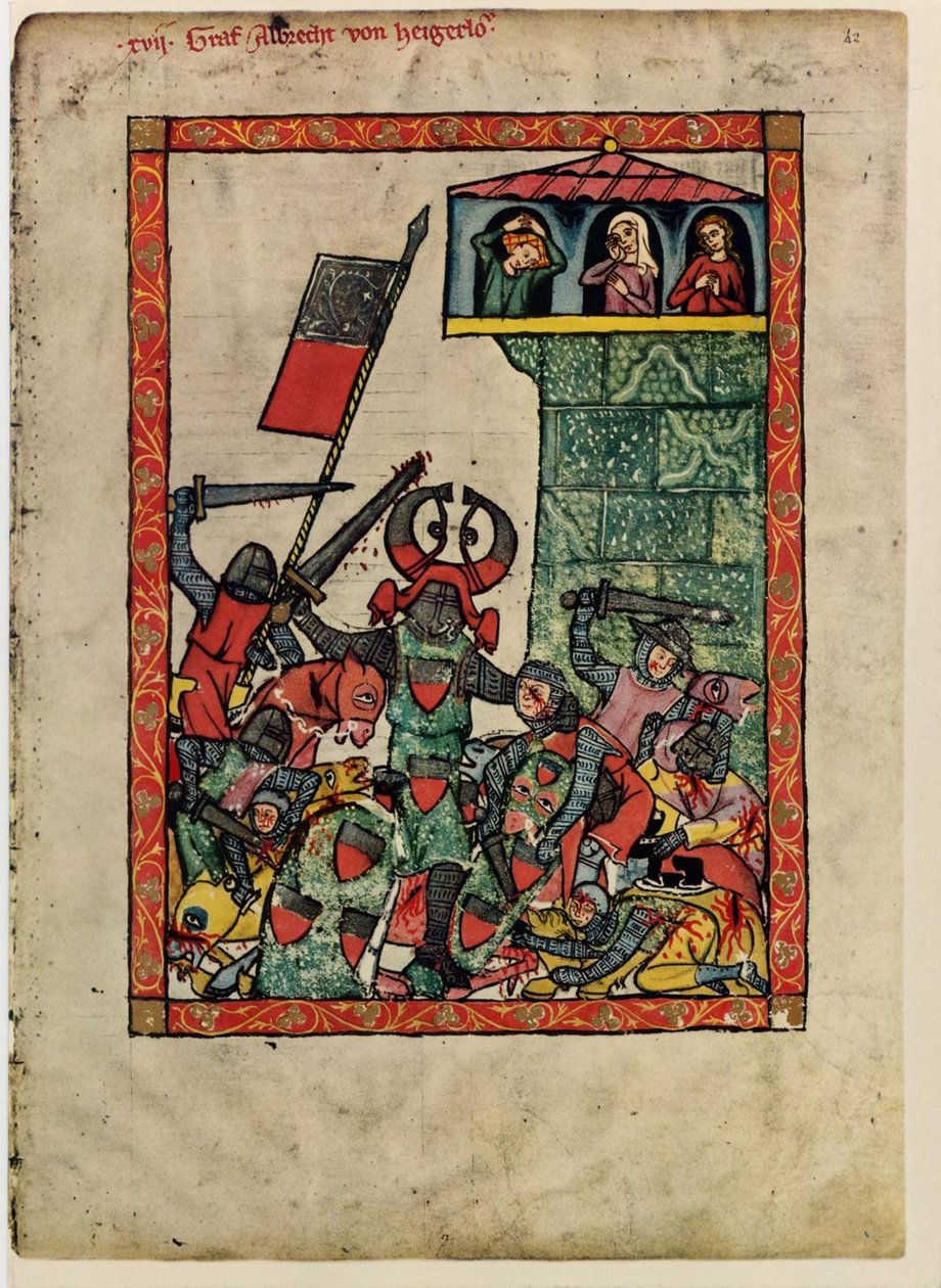 Hohenbergin kreivi Albrecht II Codex Manessesta, vuosina 1305-1340 tekijältä Unbekannt