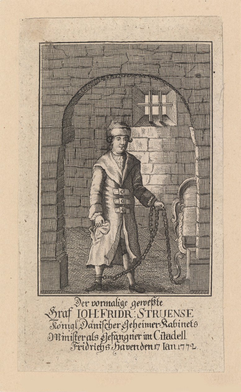 Kreivi Johann Friedrich Struensee 1737-1772, 1772. tekijältä Unbekannt