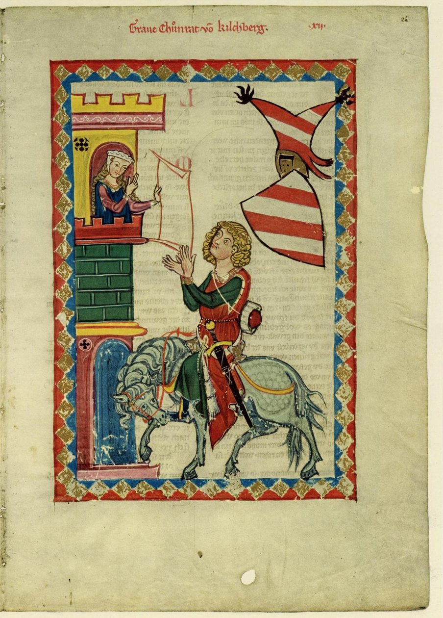 Kreivi Konrad von Kirchberg Codex Manessesta, vuosina 1305-1340 tekijältä Unbekannt
