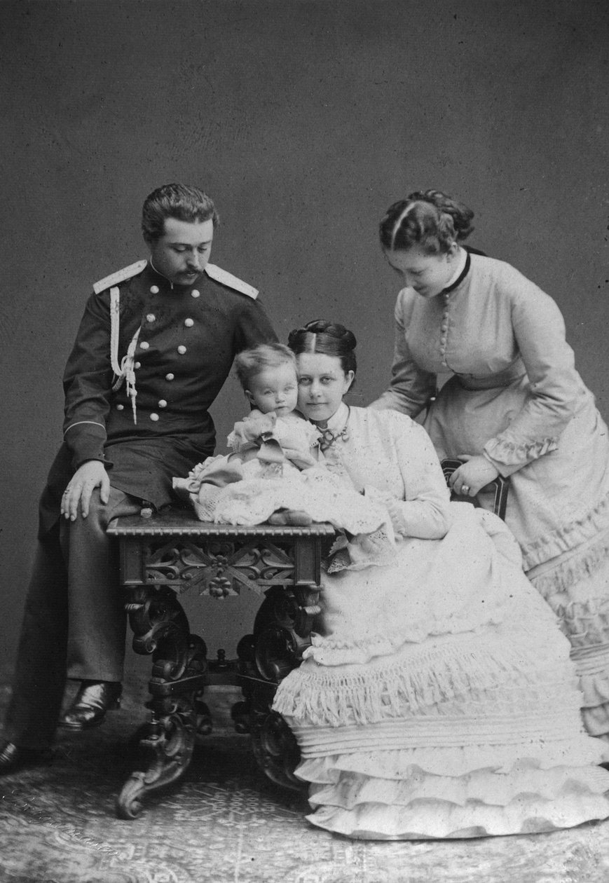 Kreivi Sergei Šeremetev ja kreivitär Ekaterina Sheremeteva perheineen, 1870-luku tekijältä Unbekannt