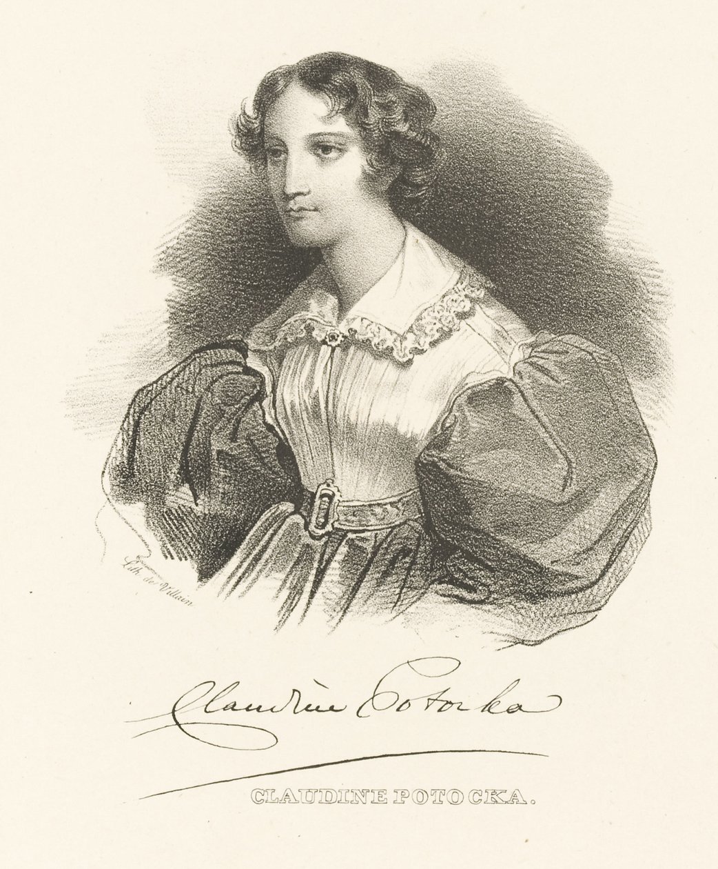 Kreivitär Klaudyna Claudine Potocka, os. Dzialynska 1801-1836, n. 1830. tekijältä Unbekannt