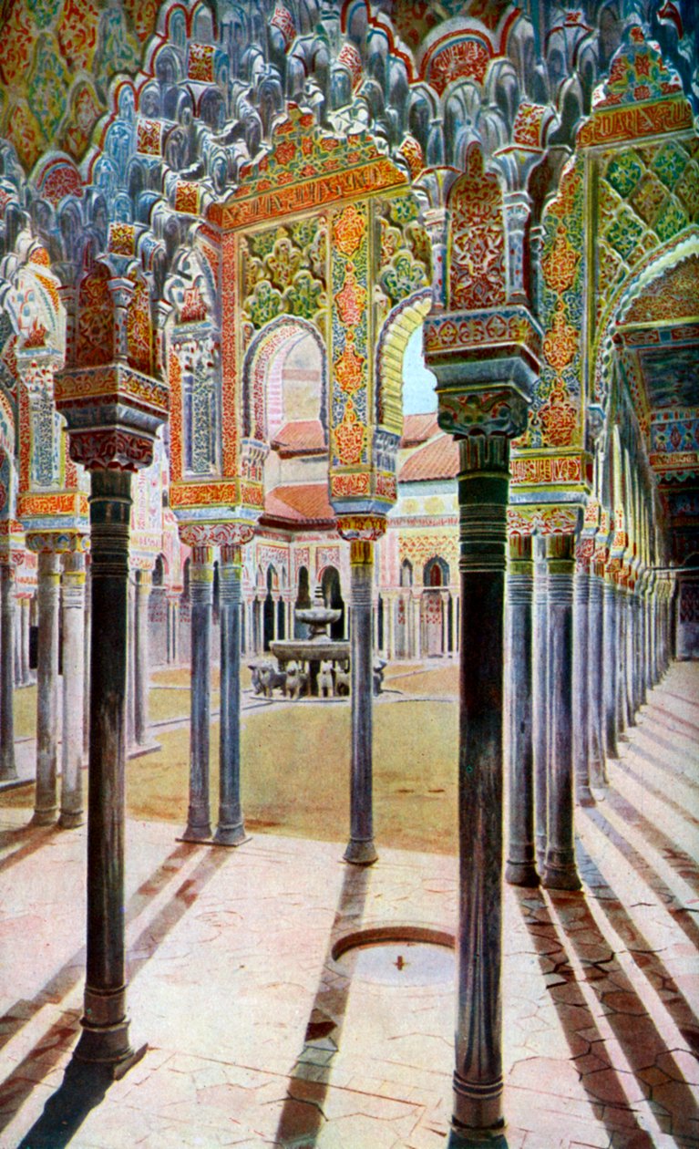 Leijonien tuomioistuin, Alhambra, Granada, Andalusia, Espanja, 1924 tekijältä Unbekannt