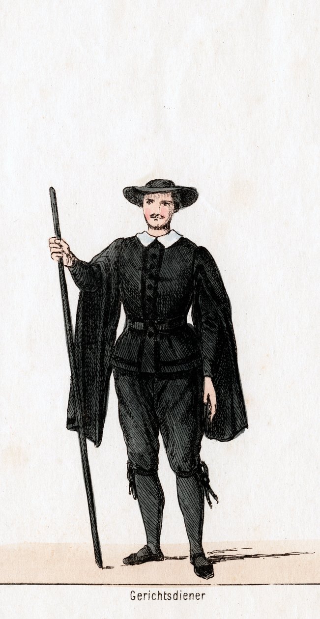 Hovivahti, pukusuunnittelu Shakespearen näytelmään, Henry VIII, 1800-luku tekijältä Unbekannt