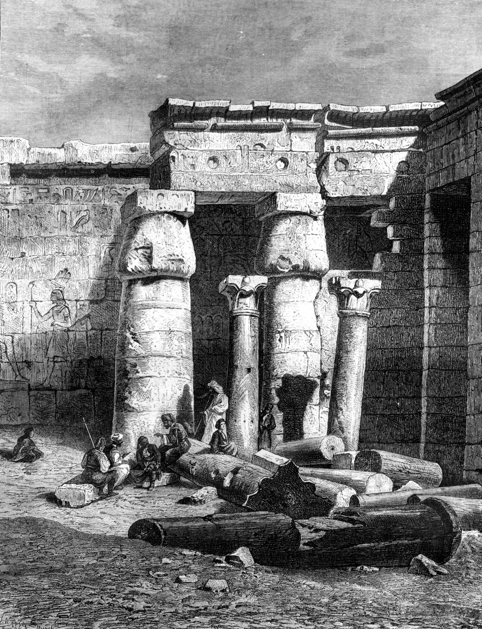 Tuomio, jossa on kristillisen kirkon jäänteitä, Medinet-Habou, 1881 tekijältä Unbekannt